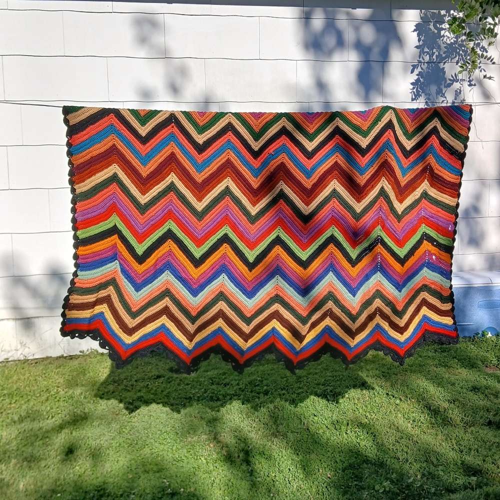 Colorful Chevron Crochet Blanket